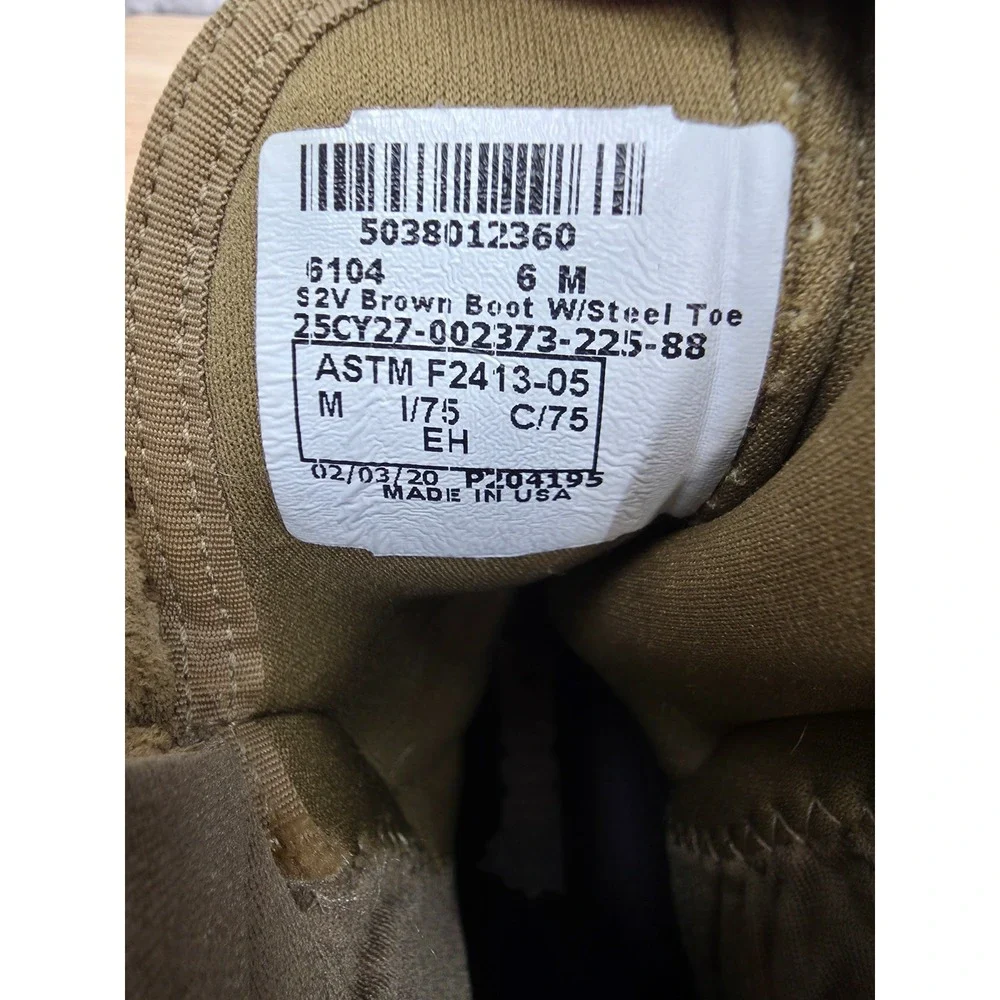 Rocky S2V Combat Boots Mens 6 M Brown Tactical Military Steel Toe USA P204195